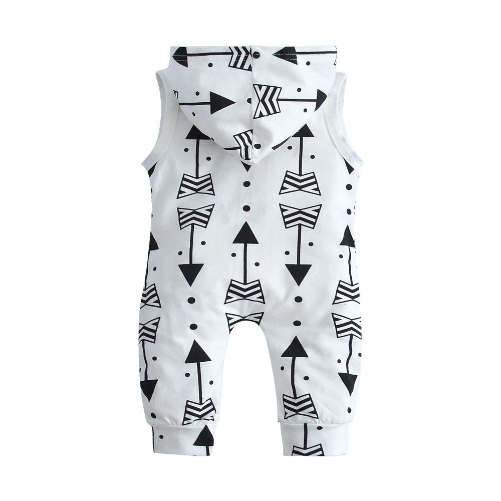 Комбинезон со стрелками и рукавами для новорожденных мальчиков девочек 0-18