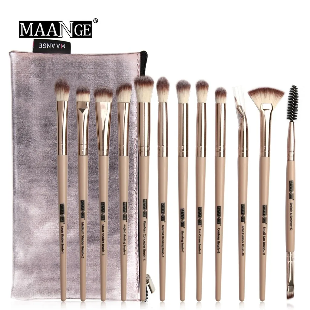 Pro 12 шт. кисти для макияжа es Набор теней для век Косметические кисти для консилера кисть для хайлайтера набор кистей для макияжа pincel maquiagem