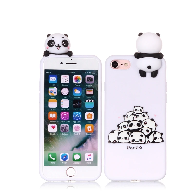 Коке для iPhone 7 Plus 3D Единорог Panda Собака Силиконовый чехол на для iPhone 5 5S SE 6 6S 8 Plus X XS чехол для телефона Capinha - Цвет: 12