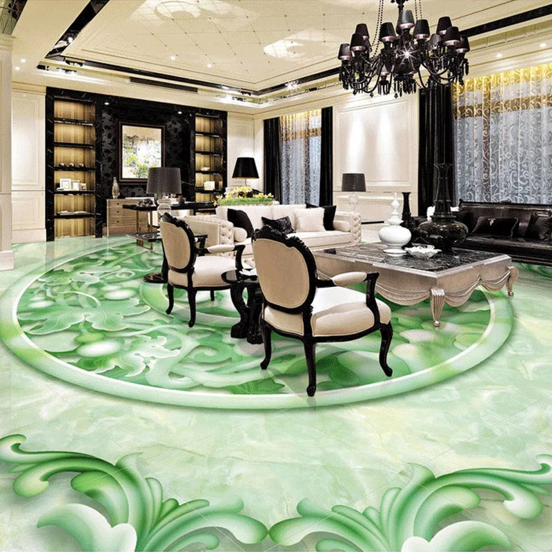

Custom Photo Floor Wallpaper Jade Gourd Lucky Character Chinese Style Relief Hotels 3D Floor PVC Self-adhesive Murals Wallpaper