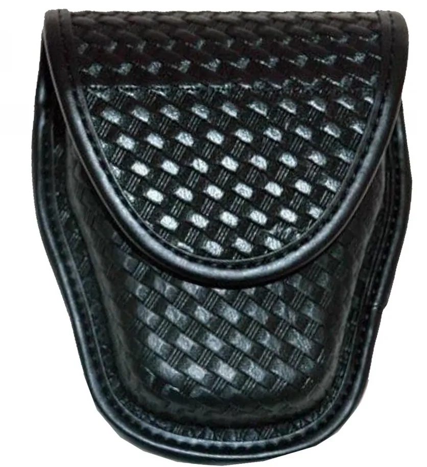 Leather Cuff Case Полиция Rig duty Интимные аксессуары-Формованные Плетение одного Наручника мешок и Радио чехол для полиции Обязанность утилита пояса - Цвет: Leather Cuff Case