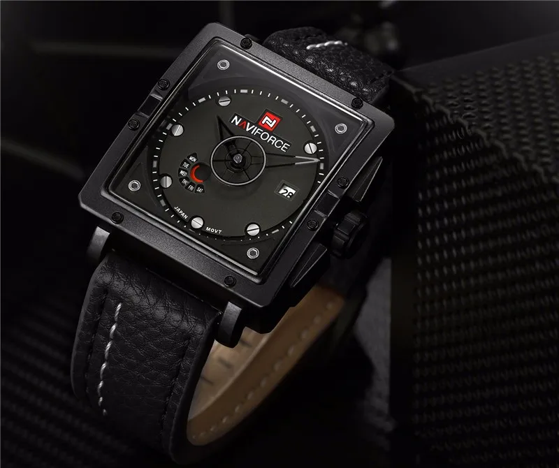 Бренд NAVIFORCE, спортивные военные часы, модные повседневные кварцевые часы с кожаным ремешком для мужчин, новинка, Роскошные наручные часы, мужские часы