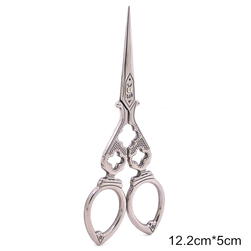 SX Silver 1pcs VOILEY 1 шт./лот Нержавеющая сталь Европейский старинные Ножницы Античная Цветочные Швейные ножницы для рукоделия портной ножницы ткань DIY инструменты ножницы по металлу портновские ножницы ножницы кухонные ножницы - Цвет: SX Silver 1pcs