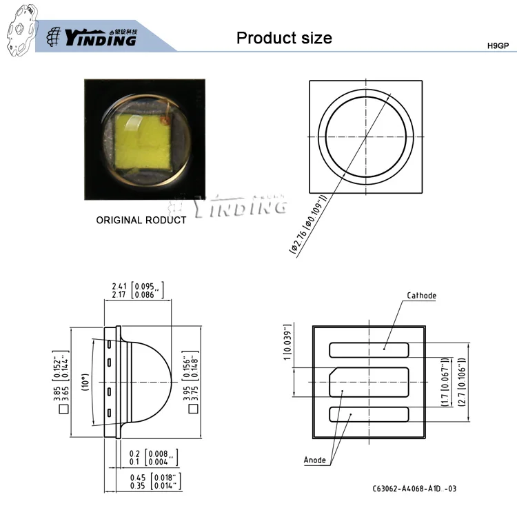 10 шт. Osram H9GP холодный белый натуральный белый теплый белый синий красный светильник 3 Вт лампа высокой мощности лампы и фонари светодиодный светильник источник