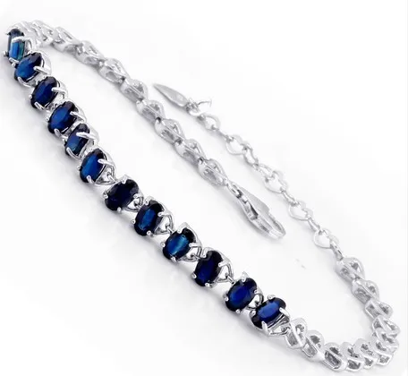 Браслет с натуральным сапфиром или искусственным драгоценным камнем карат * 12 шт.