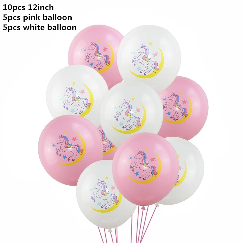 10pcs mix3 10 шт смешанные воздушные шары в виде единорога, розовые Мультяшные латексные шары, гелий, детский душ, лошадь, глобус, единорог, украшения для дня рождения - Цвет: 10pcs mix3