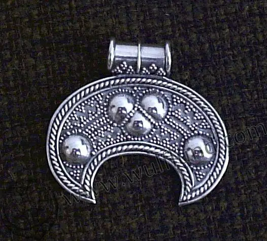 Lanseis10pcs норвежский Славянских Лунула женщины Ожерелье Старинное Серебро LUNULA