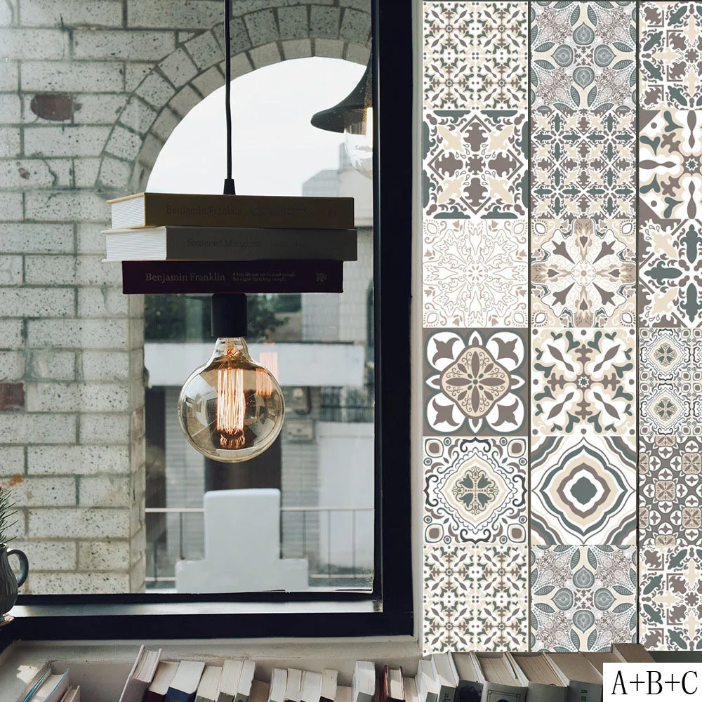 Наклейки керамические самоклеящиеся в арабском ретро стиле 20*100 см|Наклейки на