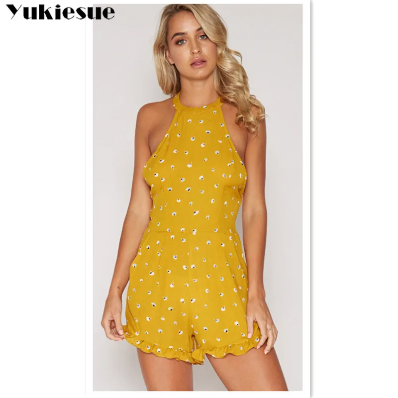 Boho женские комбинезоны с открытой спиной комбинезон женский боди для женщин 2019