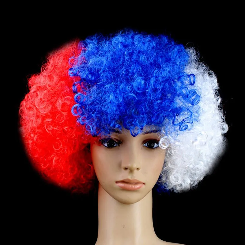 12 цветов Национальный флаг кудрявые футбольные фанаты головной убор цирковой