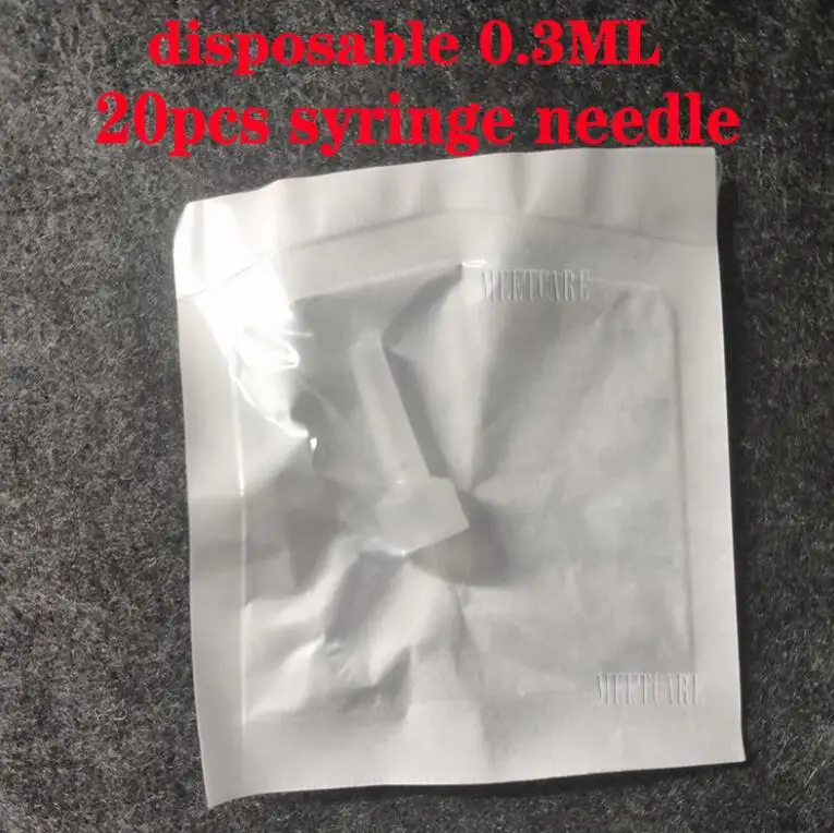 0.3ML 20pcs needle Гиалуроновая Инжекторная кислотная ручка высокого давления гиалуроновая ручка мезо пистолет неинвазивный против морщин губ лифтинг губ наполнитель красота инструмент - Номер модели: 0.3ML 20pcs needle