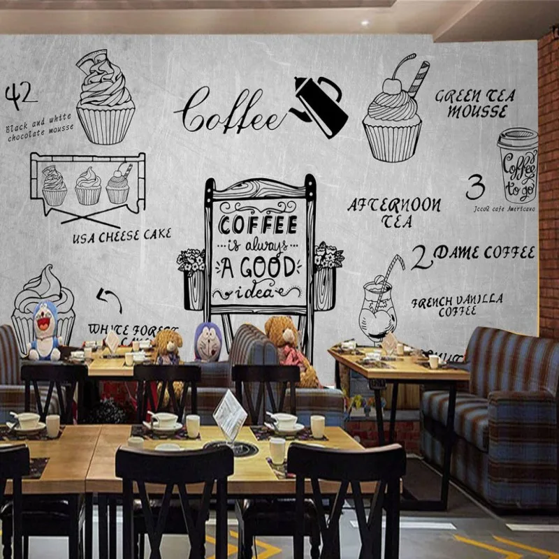 Пользовательские 3d обои ручная роспись торт West ресторан бар кофейня фон