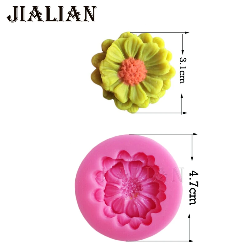 Высокое качество DIY хризантемы цветок помадки силиконовые формы конфеты