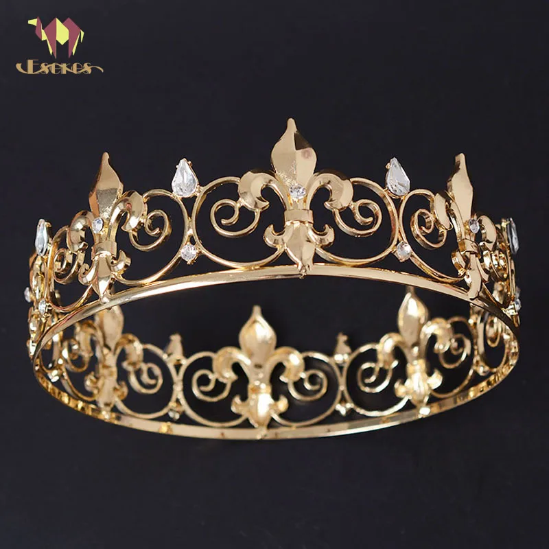 ESERES Королевская корона для мужчин полная круглая Серебряная/Золотая