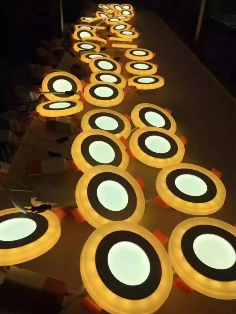 Светодиодный светильник RGb квадратной формы 6 Вт 9 Вт 16 Вт 24 Вт 3 модели светодиодный светильник двойной цвет потолочный светильник белый/теплый потолочный встраиваемый с пультом дистанционного управления