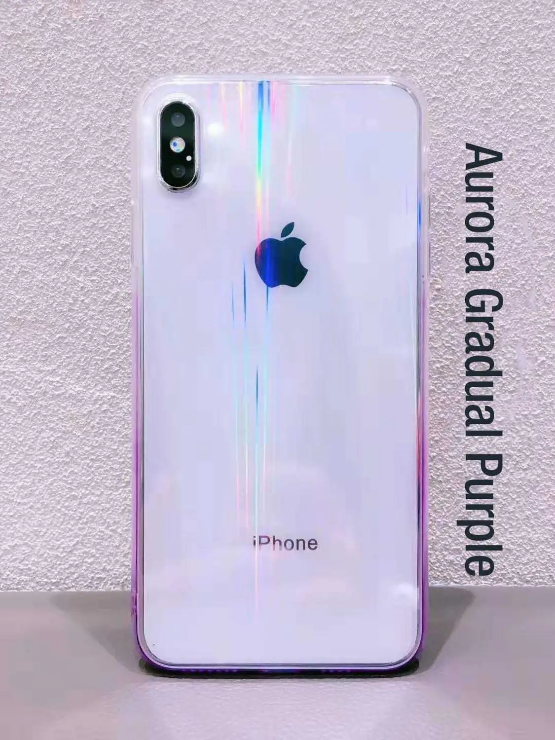 LYMOC градиентная Лазерная Радуга чехол для iPhone 11 pro Max прозрачный закаленное стекло Fundas для iPhone X Xr 7 8 Plus акриловый чехол - Цвет: Purple
