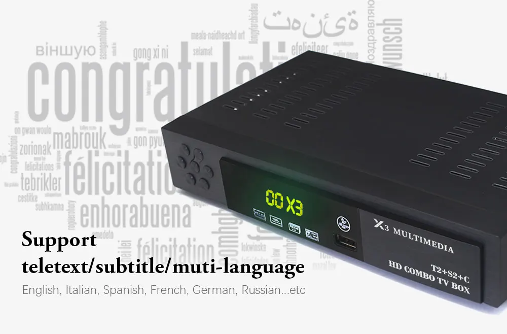 Vmade UHD DVB-T2/S2+ DVB-C комбинированный цифровой наземный спутниковый ТВ приемник Поддержка Cccam Bisskey IP tv AC3 H.264 MPEG4 ТВ-тюнер