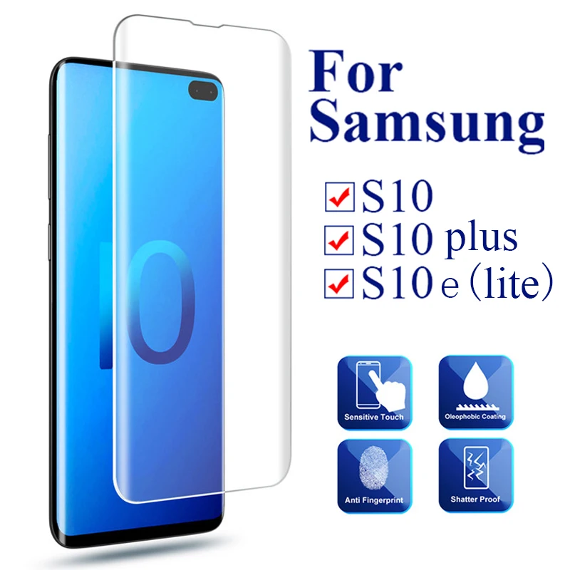 Защитное стекло для Samsung Galaxy S10 plus s10e закаленное Samsun Galax S 10 light 10e экранный