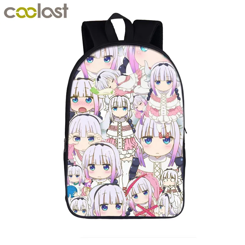 Аниме Miss Kobayashi's Dragon Maid рюкзак персонаж Kanna Kamui Tohru для мальчиков и девочек школьные сумки рюкзак для женщин и мужчин рюкзак