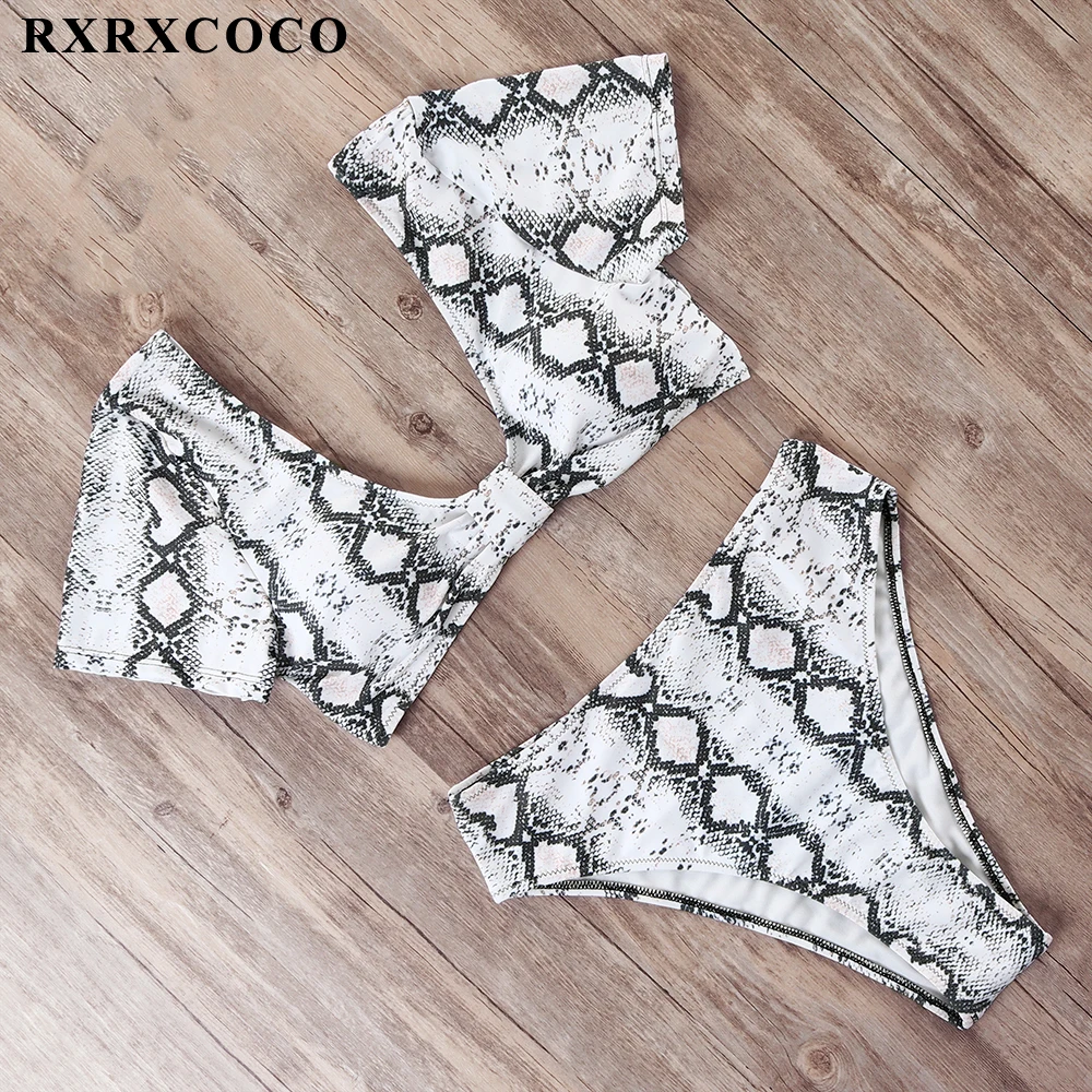 Бикини RXRCOCO 2019 лидер продаж Леопардовый купальник женский комплект бикини