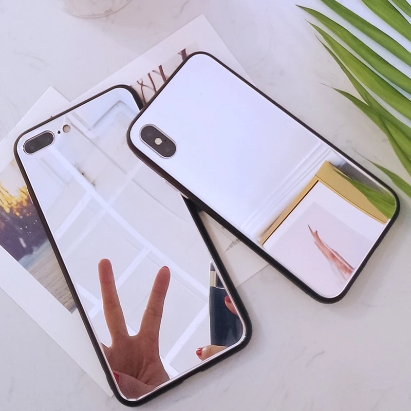 Роскошный HD зеркальный прозрачный стеклянный чехол для телефона Samsung Galaxy S8 S9 S10 Plus