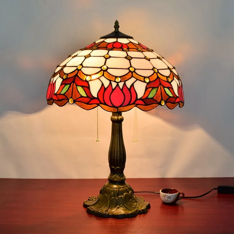 16 дюймов барочный абажур из витражного стекла настольная лампа Тиффани Кантри