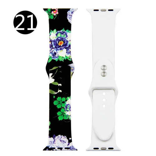 Ремешок для Apple watch band 4 44 мм 40 мм iwatch 3 band correa aple 42 мм 38 мм спортивный силиконовый браслет на запястье ремень часы аксессуары - Цвет ремешка: 21