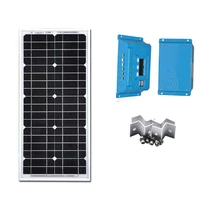 solar kit solaire panel 12v 20w solar charge controller 12v24v 10a pwm batterie camping car chargeur solaire telephone led