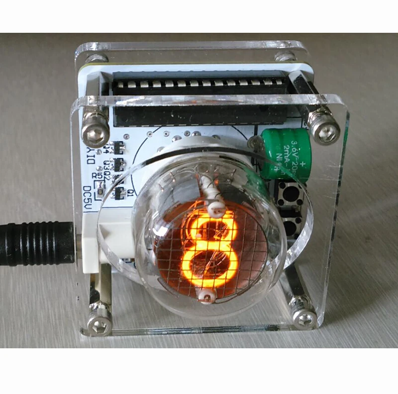 QS30-1 USB однозначные часы Nixie с одним номером светящиеся часы с трубкой Сияющие часы с трубкой DC 5 В 0.2A Y
