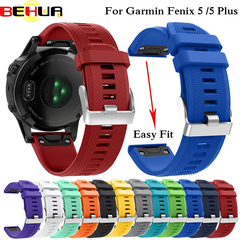 Сменный силиконовый ремешок для часов BEHUA Garmin Fenix 5 6 Plus Instinct Quatix GPS Смарт часы 22 мм