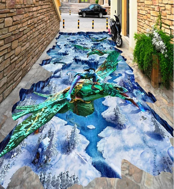 

[Self-Adhesive] 3D Warcraft Snow World 7 Non-slip Waterproof Photo Self-Adhesive Floor Mural Sticker WallPaper Murals Wall Print