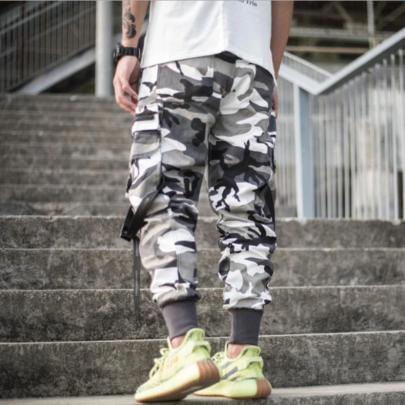 Мужские брюки карго с цветными блоками черные карманами 2020 шаровары джоггеры