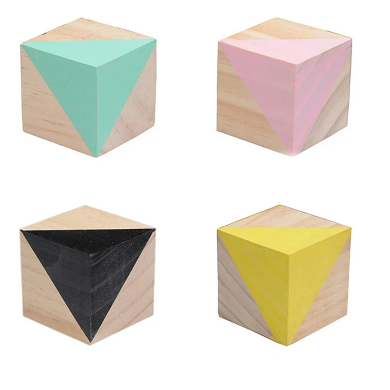 INS Nordic Style Block home decoration accessories Ornaments Children Room Wood Home Decor Photography Props Figurines | Дом и сад