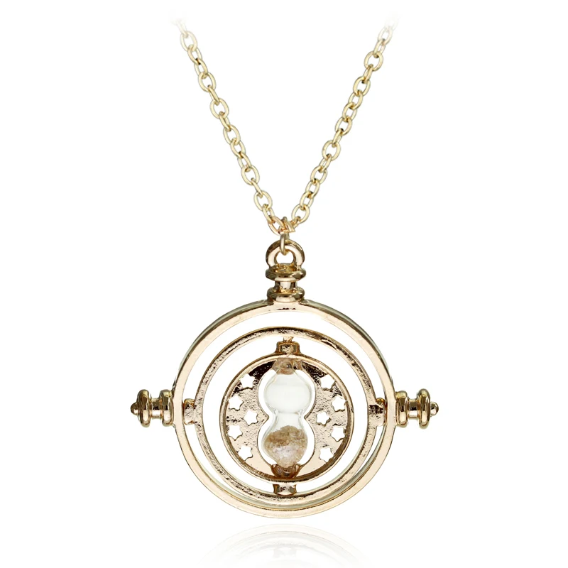Винтажное вращающееся ожерелье Horcrux Time Turner, конвертер времени, кулон времени, ожерелье для женщин, мужчин, аксессуары для женщин - Окраска металла: xl0015