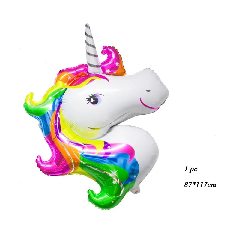 1PC Balloons 1 1 компл. Розовый/Синий Единорог вечерние одноразовые посуда бумажный шарик салфетка/тарелка/чашка детский душ детские предметы для украшения дня рождения - Цвет: 1PC Balloons 1