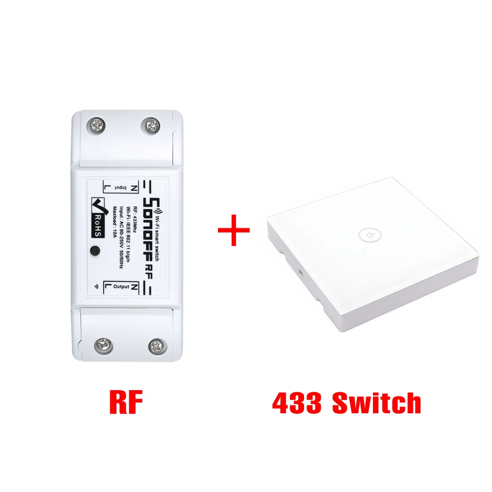 RF with 433 Switch Sonoff RF Wifi переключатель 433 МГц RF приложение управление Умный дом автоматизация работа с Alexa Google Home - Bundle: RF with 433 Switch