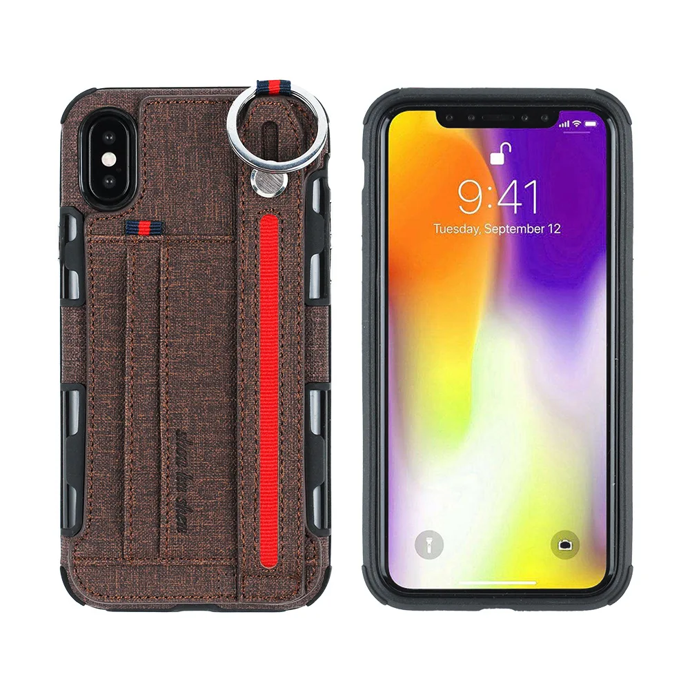 Чехол-накладка для телефона с отделениями для карт для IPhone X XS MAX XR 8 7 6 Plus брелок для samsung Galaxy S8 S9 Plus Note8 чехол-накладка