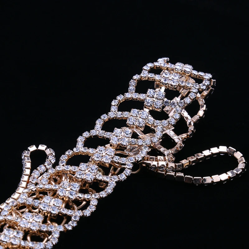 Женское Ожерелье-чокер Junlead длинное Золотое и Серебряное колье с кристаллами