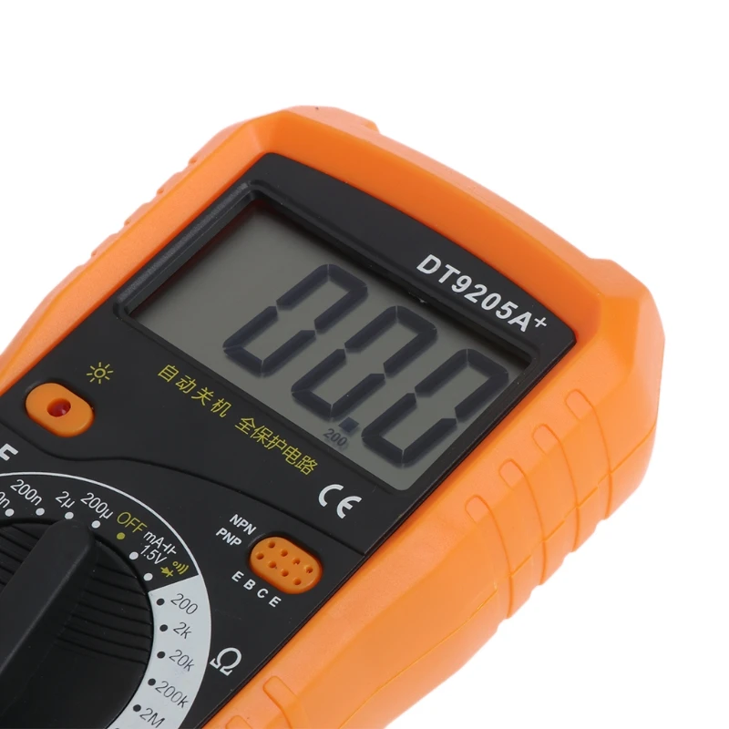 DT9205A AC DC ЖК-дисплей Профессиональный электрический ручной тестер метр Цифровой мультиметр Multimetro Амперметр мультитестер