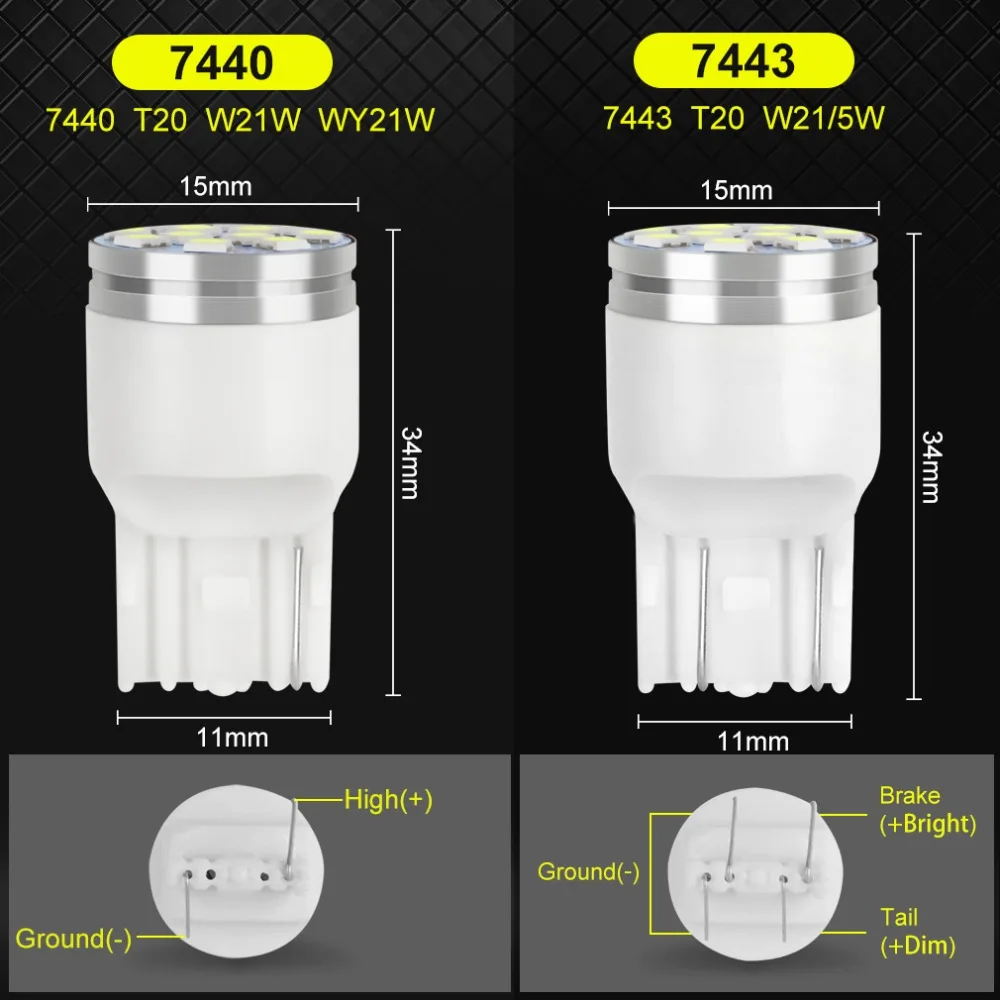 S & D 800LM T20 LED W21/5W 7443 W21W 7440 светодиодные лампы Автомобильный стоп сигнал задний свет