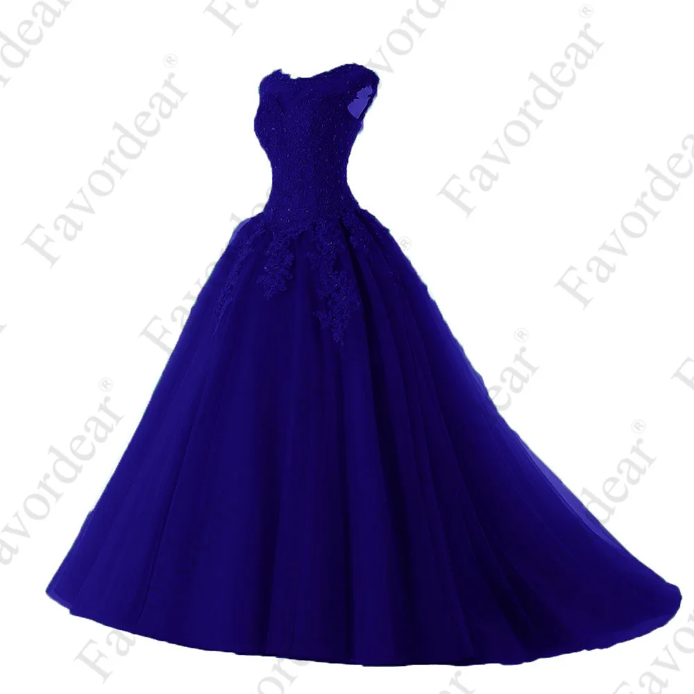 Favordear Пышное Платье с бисером, милое 16 платье Vestidos De 15 Anos, с рукавами-крылышками, зеленое, бордовое, бальные платья, вечерние платья - Цвет: BLF-28-royal blue