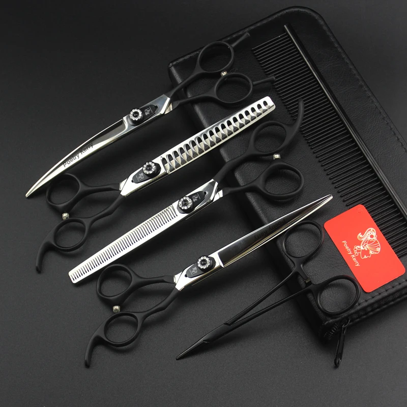 7-дюймовые бриллиантовые ножницы для собак прямые вырезания зубов ухода за