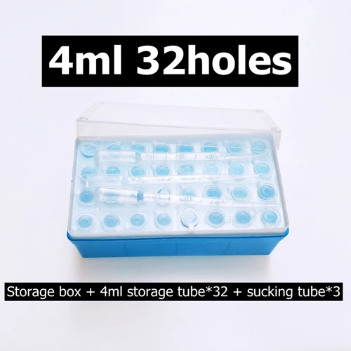 4ml 32holes Аквариум Рассол Креветки инкубационные инструменты artemia замораживания коробка для хранения с герметичными трубками и всасывающие коллекторы - Цвет: 4ml 32holes