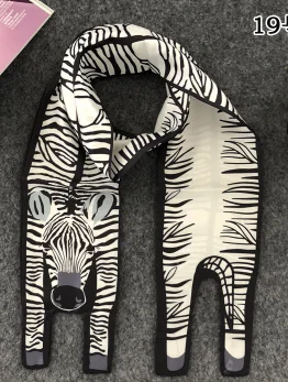 zebra 120 см x 10 см,, шарфы, трехмерный шелковый шарф в виде животного, тигра, кошки, собаки, шарф для родителей и детей, уникальный дизайн, сумка в комплекте G - Цвет: zebra