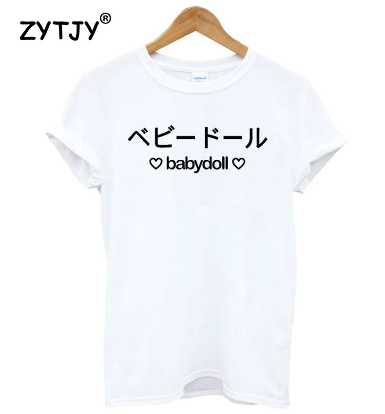 Babydoll японская женская футболка с розовыми буквами хлопковая Повседневная