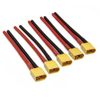 10pcslot xt60 xt 60 male female plugconnectoradpter with 10cm 14awg silicon wire cable for fpv racing drone accessory