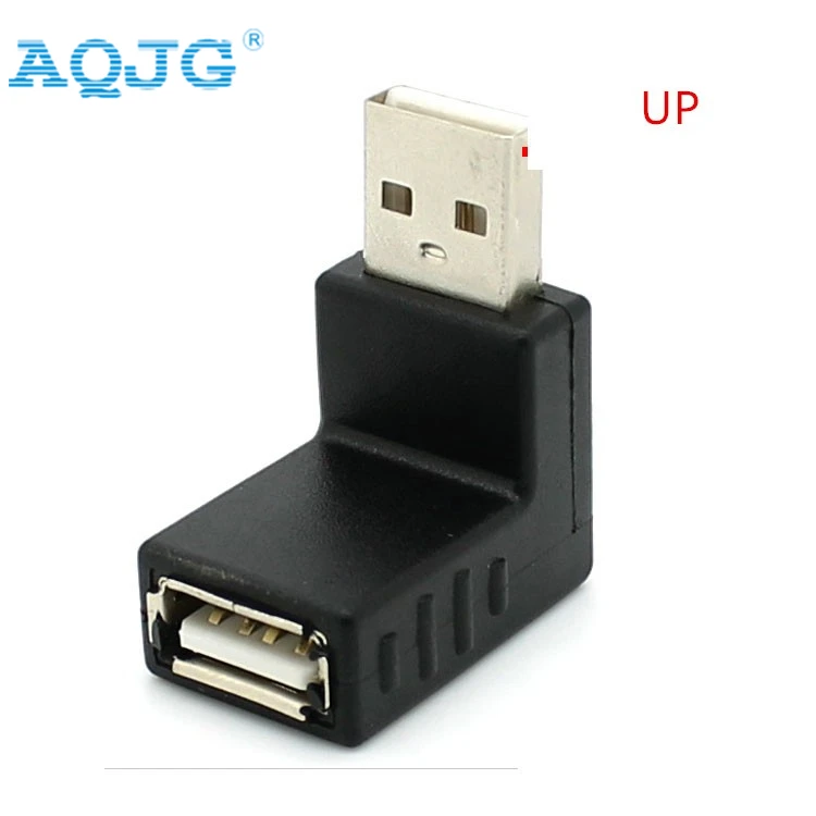 Адаптер угловой для ноутбука компьютера 90 градусов разъем а папа Мама влево и