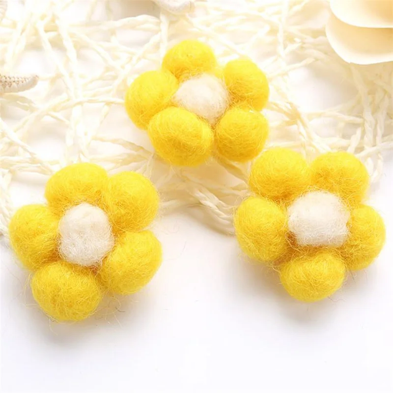 DoreenBeads 1 шт. изделия из шерстяного фетра ручной работы Цветы для заколки волос