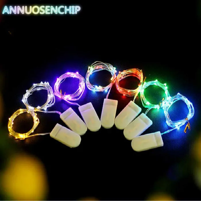 Хит 1 м 2 3 Светодиодные креативные 7 цветов Кнопка батарейный блок медной лампы