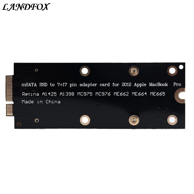 Адаптер mSATA высшего качества как SSD для MacBook Pro Retina 2012 IMAC A1398 MC975 MC976 черный Прямая